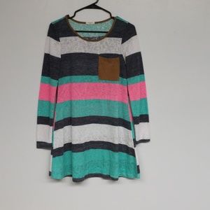 12PM by Mon Ami Striped Thin Long Sleeve Top